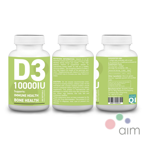 Vitamin D3-10,000 IU, 100粒